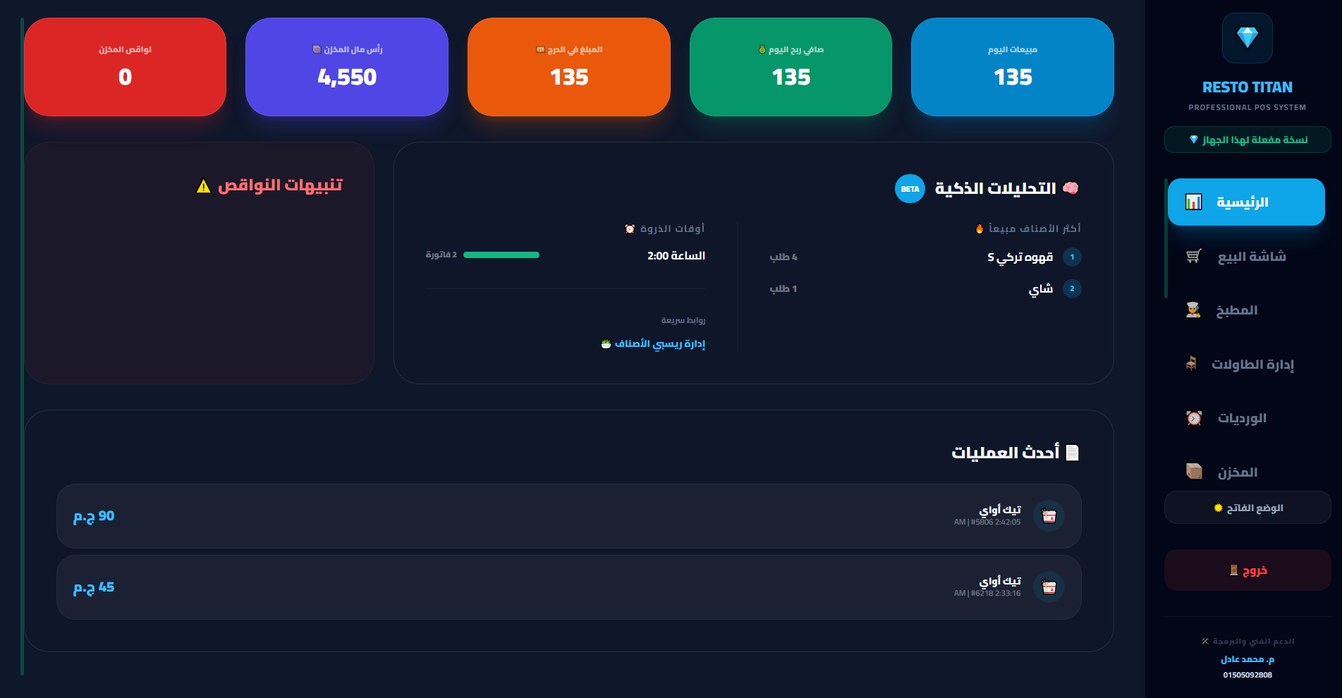 Titanium Pro Dashboard